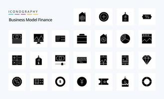 25 finanzieren solides Glyphen-Icon-Pack vektor