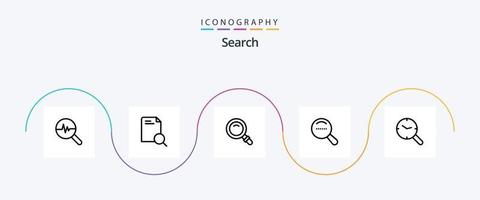 Sök linje 5 ikon packa Inklusive Kolla på. Sök. hitta. dote. förstoringsglas vektor