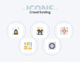 crowdfunding platt ikon packa 5 ikon design. syfte. fond. avtal. finansiera. Bank vektor