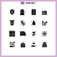 16 kreativ ikoner modern tecken och symboler av irland ljud frekvens bok ljud barer inlärning redigerbar vektor design element