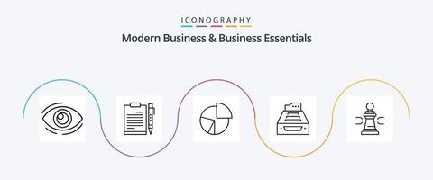 Modern Business und Business Essentials Line 5 Icon Pack inklusive Finanzen. Unternehmen. Unternehmen. Diagramm. Planung vektor