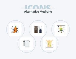 alternativ medicin platt ikon packa 5 ikon design. sjukhus. doft. läkemedel. koppla av. aromaterapi vektor