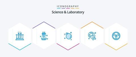 Wissenschaft 25 blaues Symbolpaket einschließlich Biogefährdung. Forschung. Bombe. Labor. Wissenschaft vektor