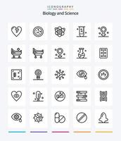 kreativ biologi 25 översikt ikon packa sådan som medicinsk. kvinna. vetenskap. biologi. laboratorium vektor