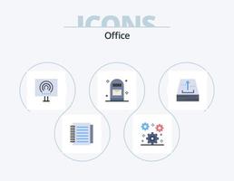 kontor platt ikon packa 5 ikon design. arkiv. kontor. skrivbordet. brev. ström vektor