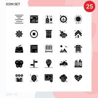 25 universell fast glyfer uppsättning för webb och mobil tillämpningar klot studerande disko global Sök redigerbar vektor design element