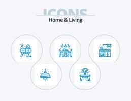 Haus und Leben blau Icon Pack 5 Icon Design. Küche. Heimat. Leben. Abendessen. Leben vektor