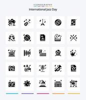 Creative International Jazz Day 25 Glyph Solid Black Icon Pack wie CD. Musik. Musik. Rabatt. Musik vektor