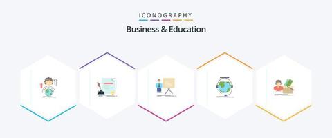 Geschäft und Bildung 25 flaches Icon-Paket einschließlich Bildung. Fortschritt. dokumentieren. Graph. Geschäftsmann vektor