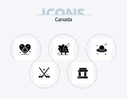 Kanada-Glyphen-Icon-Pack 5-Icon-Design. Skandinavien. Kanada. Herz. Arktis. Blatt vektor