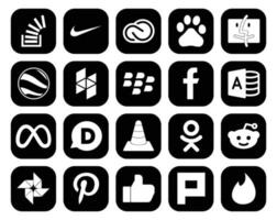 20 Symbolpakete für soziale Medien, einschließlich disqus meta baidu microsoft access blackberry vektor