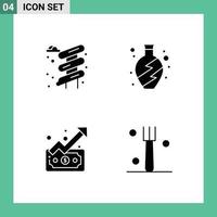 stock vektor ikon packa av 4 linje tecken och symboler för reglaget pengar Hem Graf kök redigerbar vektor design element