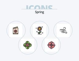 vår linje fylld ikon packa 5 ikon design. ekologi. natur. ägg. blomma. flora vektor