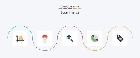 E-Commerce Flat 5 Icon Pack inklusive Preis. E-Commerce. Forschung. Laden. E-Commerce vektor