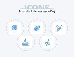 Australien oberoende dag blå ikon packa 5 ikon design. sydney. rugby boll. träd. rugby. Australien vektor