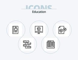 utbildning linje ikon packa 5 ikon design. internet. företag. skola. presentation vektor