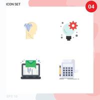 uppsättning av 4 kommersiell platt ikoner packa för sinne brev huvud affärsman sändning redigerbar vektor design element