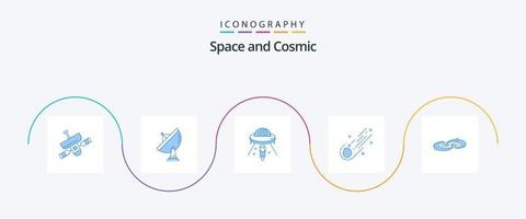 Plats blå 5 ikon packa Inklusive astronomi. mars. Plats. rymdskepp. Plats vektor