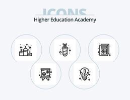 Academy Line Icon Pack 5 Icon Design. vergeben. Grad. Vulkan. Zertifikat. Geschichte vektor