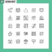 satz von 25 modernen ui symbolen symbole zeichen für herzen emotion instagram emojis pflanze editierbare vektordesignelemente vektor