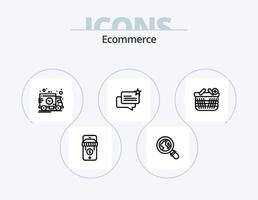 E-Commerce-Linie Icon Pack 5 Icon-Design. Lupe. E-Commerce. Kasten. LKW. E-Commerce vektor