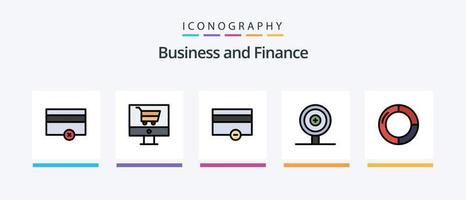 finansiera linje fylld 5 ikon packa Inklusive pengar. valuta. pengar. finansiera. företag. kreativ ikoner design vektor