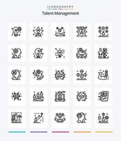 kreatives Talentmanagement 25 Gliederungssymbolpaket wie Profil. fortsetzen. Student. Geschenk. Stern vektor