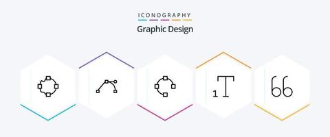 design 25 linje ikon packa Inklusive . poäng. citat vektor