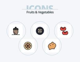Obst und Gemüse Linie gefüllt Icon Pack 5 Icon Design. . Früchte. Sperlingsgras. Obst. Nachtisch