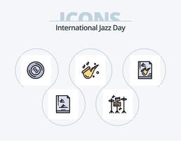 International Jazz Day Line gefüllt Icon Pack 5 Icon Design. Schleife . Universität. Instrument . Trompete . Instrument vektor