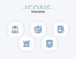 Versicherung blau Icon Pack 5 Icon Design. Schild. Versicherung. Versicherung. Telefon. Versicherung vektor