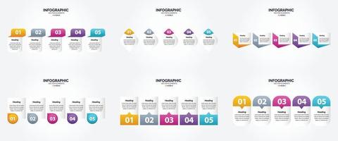 flaches Designset der Vektorillustrations-Infografiken für Werbebroschürenflieger und -zeitschrift vektor