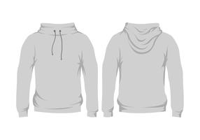 blank grå hooded tröja mall vektor