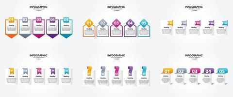 flaches Designset der Vektorillustrations-Infografiken für Werbebroschürenflieger und -zeitschrift vektor