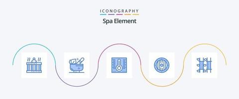 Spa Element Blue 5 Icon Pack inklusive Massage. Spa. Wohlbefinden. Schild. Element vektor