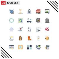 uppsättning av 25 modern ui ikoner symboler tecken för fordon tränare mänsklig buss enhet redigerbar vektor design element