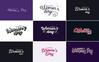 Happy Women's Day Typografie-Design mit einem Pastellfarbschema und einer geometrischen Formvektorillustration vektor