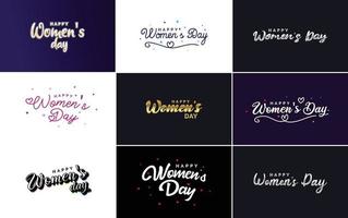 Happy Women's Day Typografie-Design mit einem Pastellfarbschema und einer geometrischen Formvektorillustration vektor