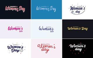 abstraktes Happy Women's Day Logo mit einem Liebesvektordesign in Pink. rot. und schwarze Farben vektor