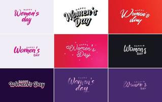 Kartenset mit Logo zum internationalen Frauentag vektor