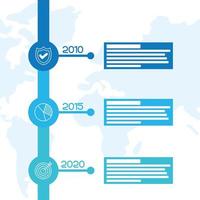 affärsinfografik med år ikoner vektor
