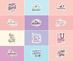 Valentinstag-Grafikaufkleber, um Ihre Liebe und Hingabe zu zeigen vektor