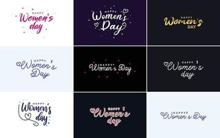 Happy Women's Day Typografie-Design mit einem Pastellfarbschema und einer geometrischen Formvektorillustration vektor