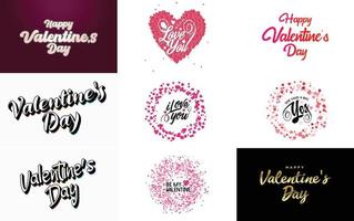 Lycklig kvinnors dag text typografi affisch med hjärta internationell kvinnas dag inbjudan design vektor