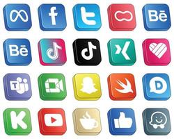 isometrische 3d-symbole für beliebte social media 20er-packs wie likee. Mütter. Porzellan- und Douyin-Ikonen. Hochauflösend und einzigartig vektor