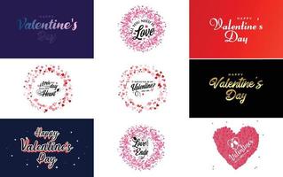 Happy Valentinstag Hand Schriftzug Kalligraphie Text und Herz. isoliert auf weißem Hintergrund Vektor-Illustration vektor