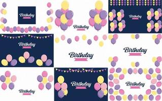 bunte glänzende Happy Birthday Ballons Banner Hintergrund Vektor Illustration im Format eps10