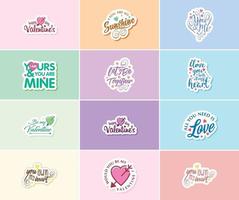 Valentinstag-Grafikaufkleber, um Ihre Liebe und Zuneigung zu teilen vektor