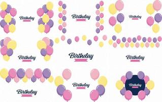 bunte glänzende Happy Birthday Ballons Banner Hintergrund Vektor Illustration im Format eps10