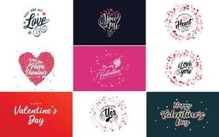 Fröhliche Valentinstag-Banner-Vorlage mit einem romantischen Thema und einem rosa und roten Farbschema vektor
